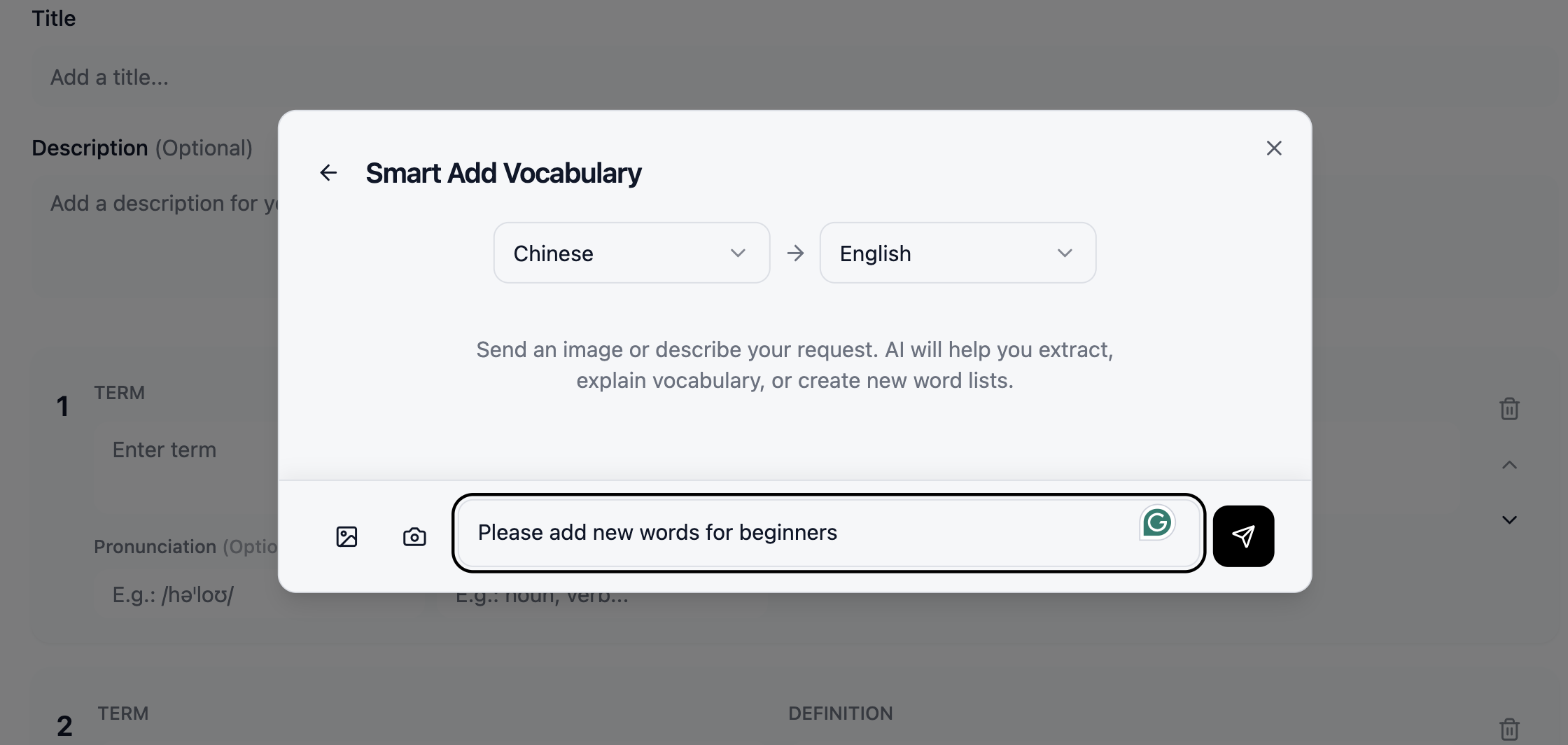 AI-powered flashcard generation from photo